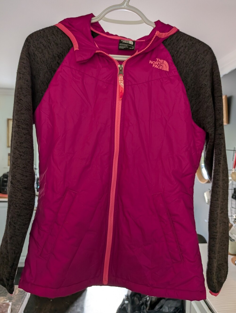The North Face hybrid insulated full-zip hooded jacket Kids L (14/16)Pink/Grey
